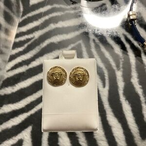 Versace Gold Medusa Round Earrings